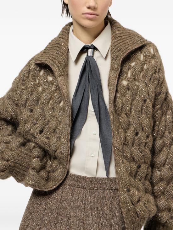 26FW 브루넬로 쿠치넬리 스웨터 MNT347516CLE69 BEIGE SCURO - BRUNELLO CUCINELLI