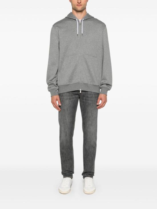 26FW 브루넬로 쿠치넬리 더블 페이스 스웨트 집업 후디 MM8319069GC1253 GRIGIO SCURO - BRUNELLO CUCINELLI