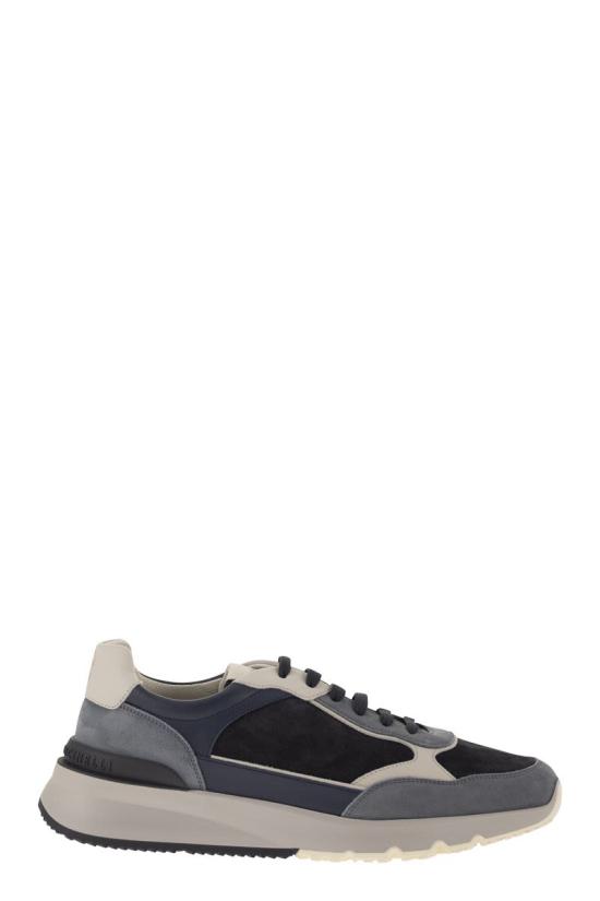 26FW 브루넬로 쿠치넬리 누벅 레더 스웨이드 러닝 스니커즈 MZUSNEO355CVV29 NIGHT SKY - BRUNELLO CUCINELLI