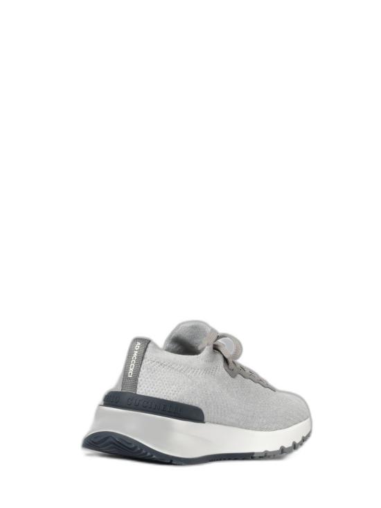 26FW 브루넬로 쿠치넬리 코튼 니트 세미 폴리쉬드 카프스킨 러너 MZUPMBO252CB308 SILVER - BRUNELLO CUCINELLI