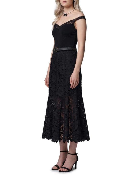 26FW 셀프 포트레이트 롱 스커트 AW26049MSK B BLACK - SELF PORTRAIT