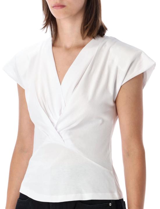 26FW 이자벨마랑 나드린 드레이프 코튼 저지 티셔츠 TS0341FAA1N41I 20WH WHITE - ISABEL MARANT