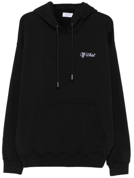 26FW 오프화이트 후드 티셔츠 OMBB085F26FLE00U00 001 BLACK