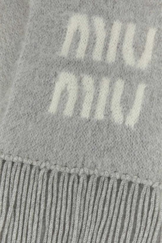26FW 미우미우 울 모헤어 머플러 5FS0622CQD F0031 GREY - MIU MIU