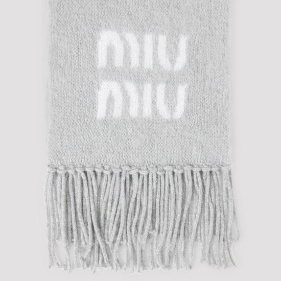26FW 미우미우 울 모헤어 머플러 5FS0622CQD F0031 GREY - MIU MIU