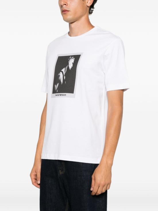 26FW 엠포리오 아르마니 반팔 티셔츠 EM006931AF23082F0302 WHITE - EMPORIO ARMANI
