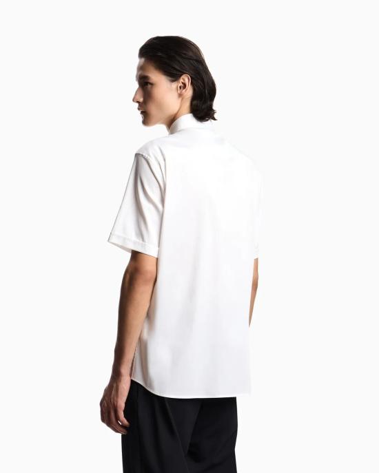 26FW 엠포리오 아르마니 반팔 셔츠 EM005124AF23800U0002 WHITE - EMPORIO ARMANI