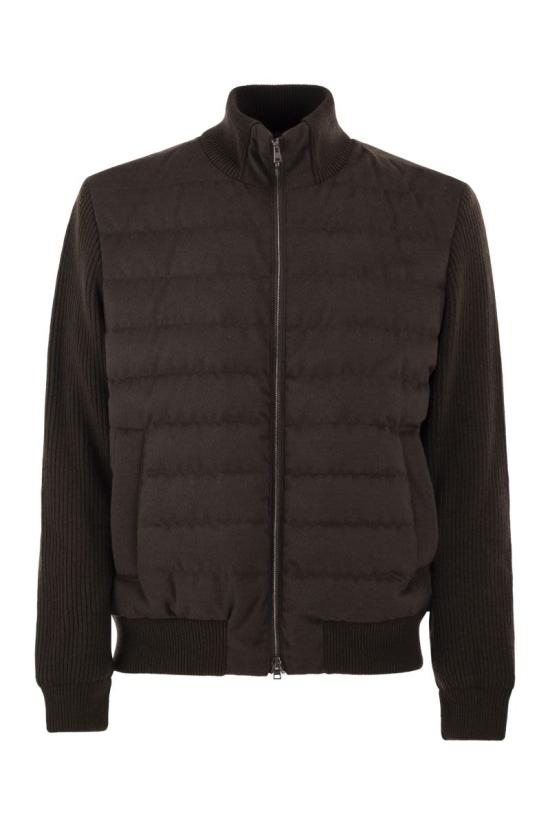 26FW 에르노 하이칼라 퀼티드 니트 가디건 하이칼라 퀼티드 니트 가디건 PI00121UR12934 8810 DARK BROWN