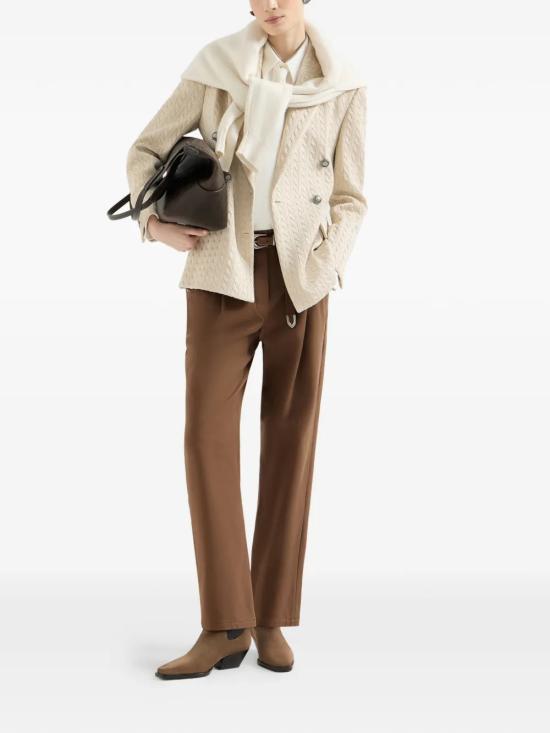 26FW 브루넬로 쿠치넬리 스트레이트 팬츠 MA126P8417 C9812 BROWN - BRUNELLO CUCINELLI