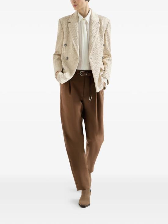 26FW 브루넬로 쿠치넬리 스트레이트 팬츠 MA126P8417 C9812 BROWN - BRUNELLO CUCINELLI