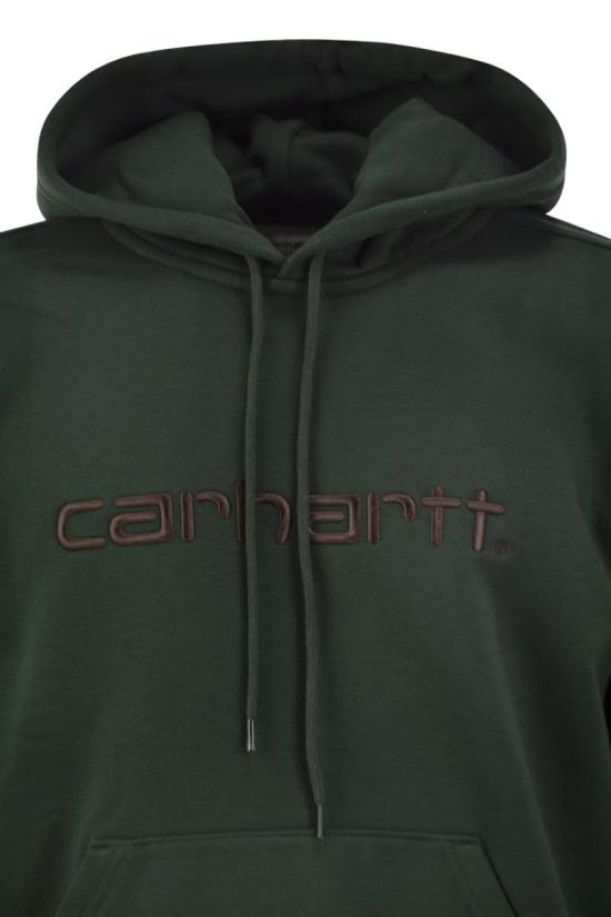 26FW 칼하트 WIP 로고 후드 티셔츠 I030547 3YZXX GREEN - CARHARTT WIP