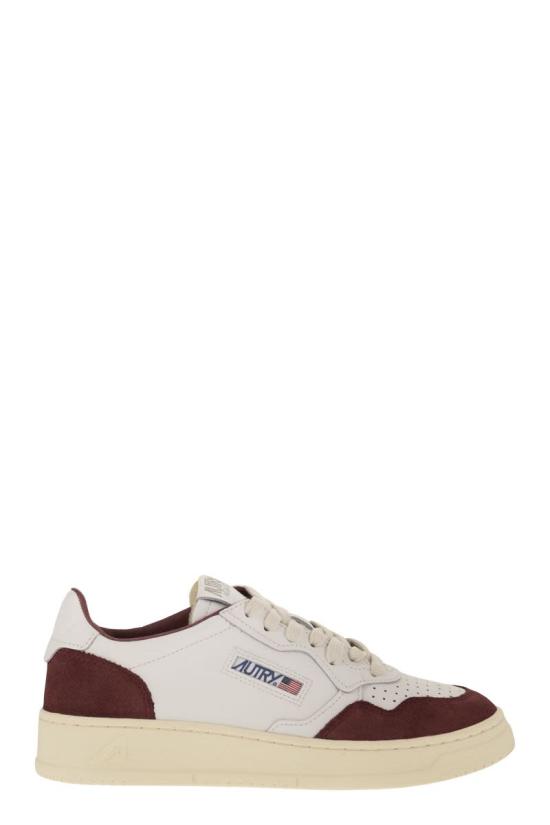 26FW 오트리 메달리스트 로우 레더 스니커즈 AULWFT20 WHITE BORDEAUX