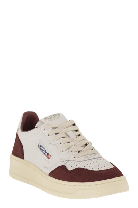 26FW 오트리 메달리스트 로우 레더 스니커즈 AULWFT20 WHITE BORDEAUX - AUTRY