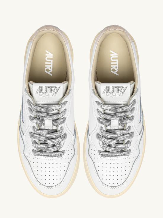 26FW 오트리 메달리스트 로우 레더 스니커즈 AULWSW03 WHITE SILVER - AUTRY