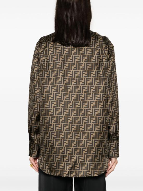 26FW 펜디 실크 셔츠 FS8107A8G3F118W MARRONE - FENDI