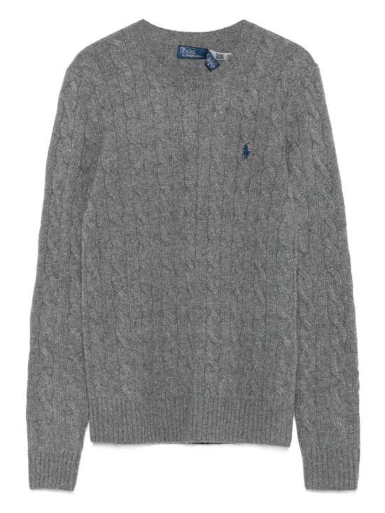 26FW 폴로 랄프로렌 폴로 자수 케이블 니트 스웨터 211971865501FLANNELGREYHEATHER