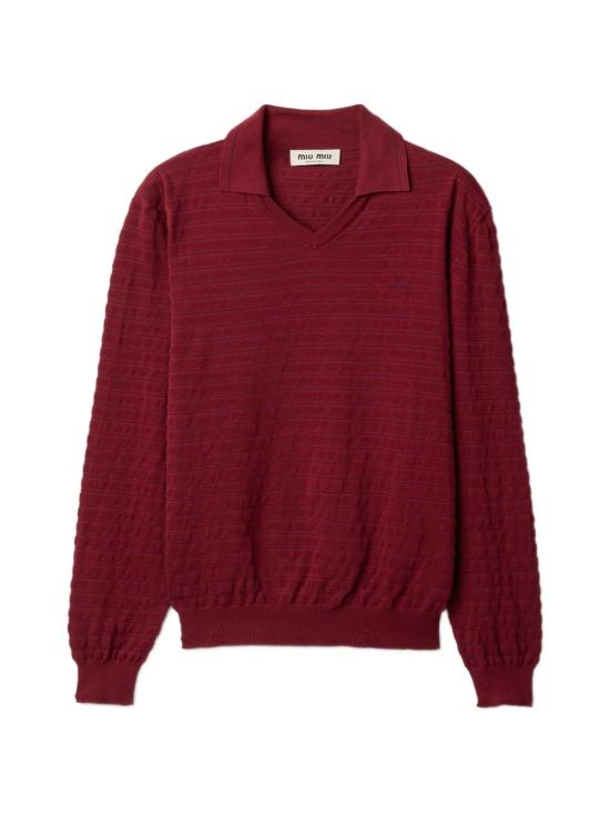 26FW 미우미우 긴팔 티셔츠 MML05R184QSOOOF0399 Burgundy