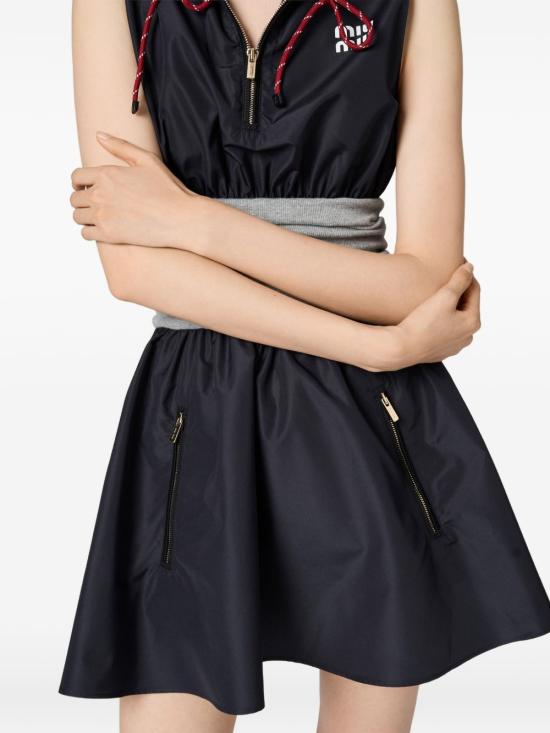 26SS 미우미우 테크니컬 소재 드레스 MF622319ECSOOOF005R DARK BLUE GREY - MIU MIU