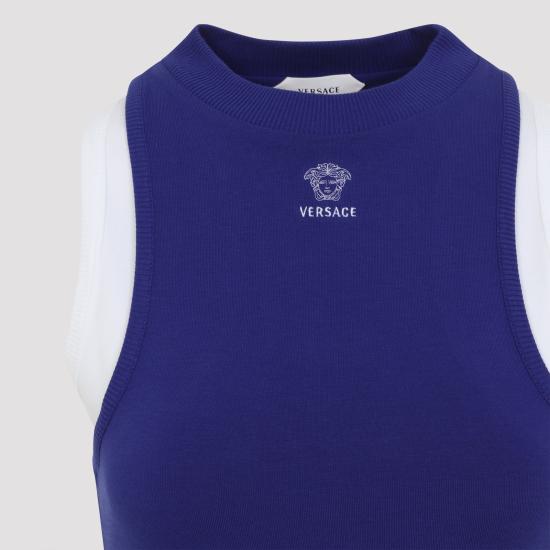 26FW 베르사체 미디 원피스 10265911A18639 2U9P0 BLUE - VERSACE