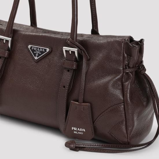 26FW 프라다 보니 미디엄 글라쎄 가죽 토트백 1BG628VOOX2HF2 F05RC BROWN - PRADA