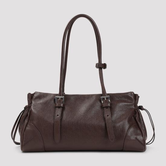 26FW 프라다 보니 미디엄 글라쎄 가죽 토트백 1BG628VOOX2HF2 F05RC BROWN - PRADA