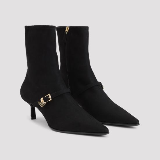 26FW 프라다 나파 레더 미드힐 부츠 1U648OF055L66 F0002 BLACK - PRADA