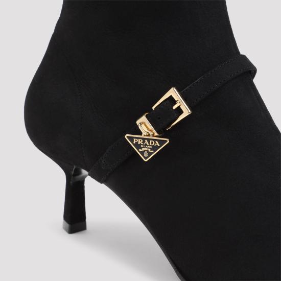 26FW 프라다 나파 레더 미드힐 부츠 1U648OF055L66 F0002 BLACK - PRADA