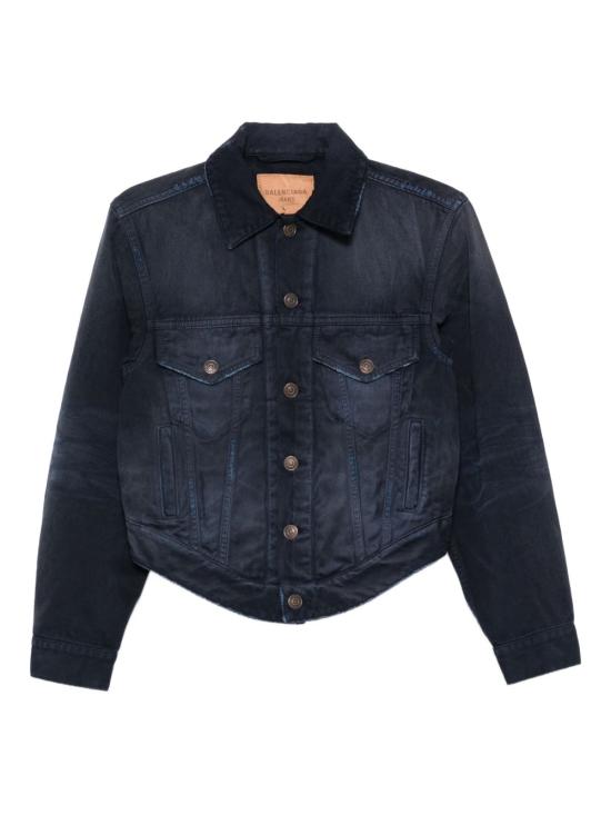 26SS 발렌시아가 커브드 웨이스트밴드 자켓 856423TTW64 8074 BLUE