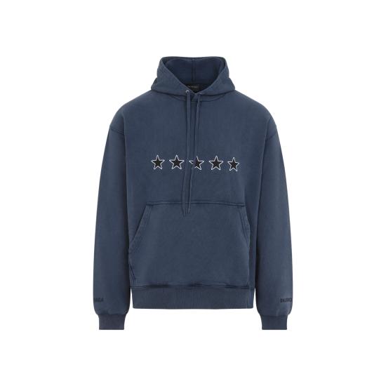 26SS 발렌시아가 후드 티셔츠 858143TTVL5 8806 BLUE