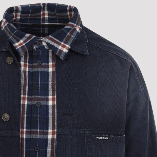 26SS 발렌시아가 패치드 셔츠 재킷 857174TTW64 8074 BLUE - BALENCIAGA