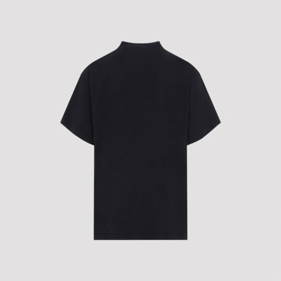 26SS 발렌시아가 로고 오버사이즈 코튼 티셔츠 850345TTVT4 3363 BLACK - BALENCIAGA