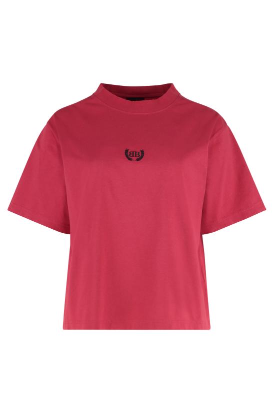 26SS 발렌시아가 로렐 클래식 미디엄 핏 티셔츠 850990TSVC9 6167 RED