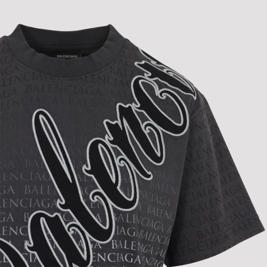 26SS 발렌시아가 루프 스포츠 아이콘 미디엄 핏 티셔츠 850990TTVN9 6552 BLACK - BALENCIAGA