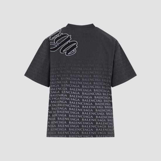 26SS 발렌시아가 루프 스포츠 아이콘 미디엄 핏 티셔츠 850990TTVN9 6552 BLACK - BALENCIAGA
