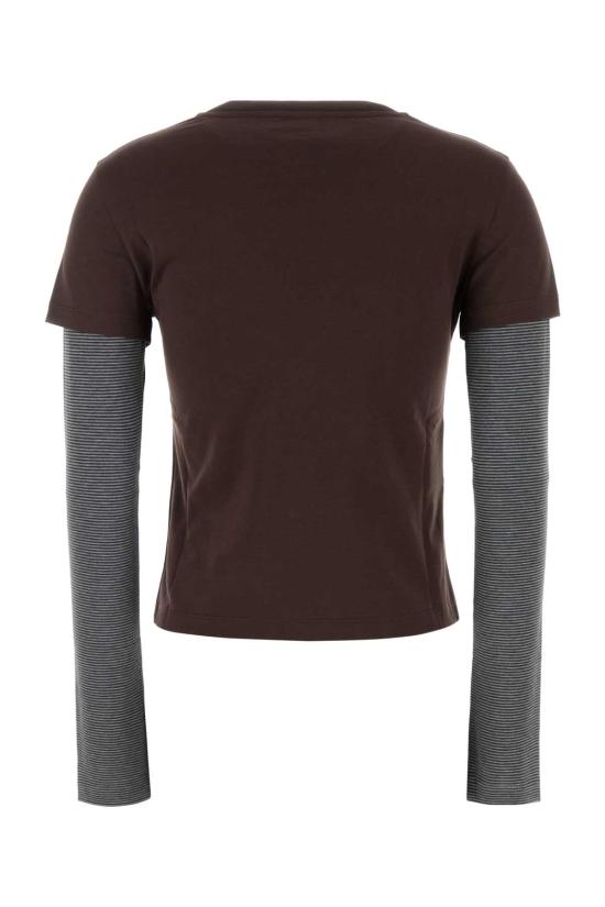26FW 미우미우 반팔 티셔츠 MJLA74SOOO17OR F03YR BROWN - MIU MIU
