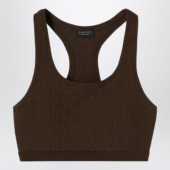 26SS 구찌 GG 저지 자카드 탑 865010XUAO2 2533 BROWN