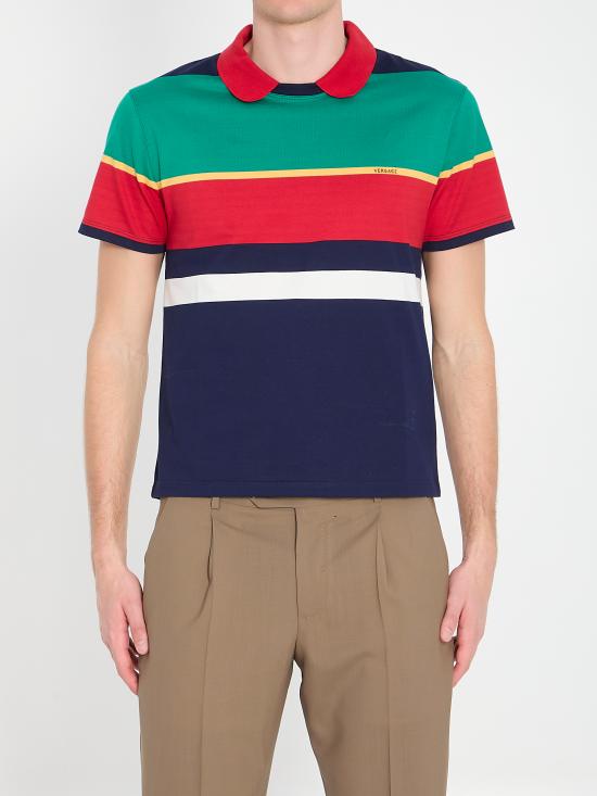26SS 베르사체 폴로 티셔츠 10245791A178906G870 STRIPES