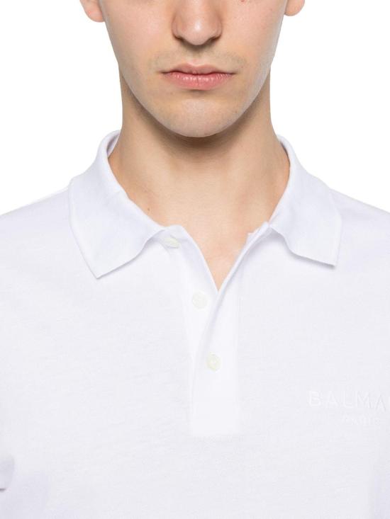 26SS 발망 폴로 티셔츠 GH0GB085BD10GDI WHITE - BALMAIN
