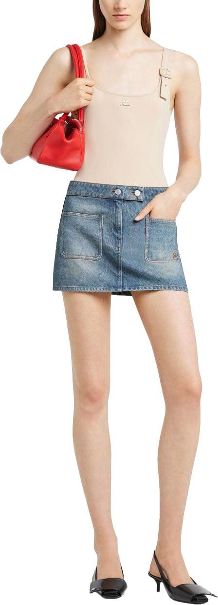 26SS 쿠레쥬 시그니처 데님 미니 스커트 126DJU342DE00587055 BLUE - COURREGES