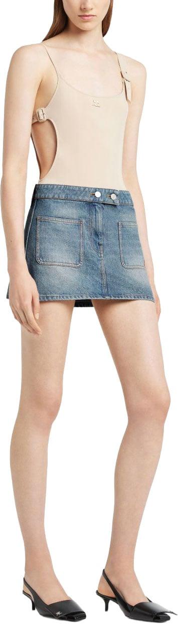 26SS 쿠레쥬 시그니처 데님 미니 스커트 126DJU342DE00587055 BLUE - COURREGES