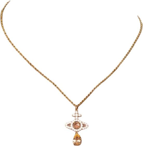 26SS 비비안웨스트우드 ORB 크리스탈 목걸이 630203IBRA05 GOLD - VIVIENNE WESTWOOD