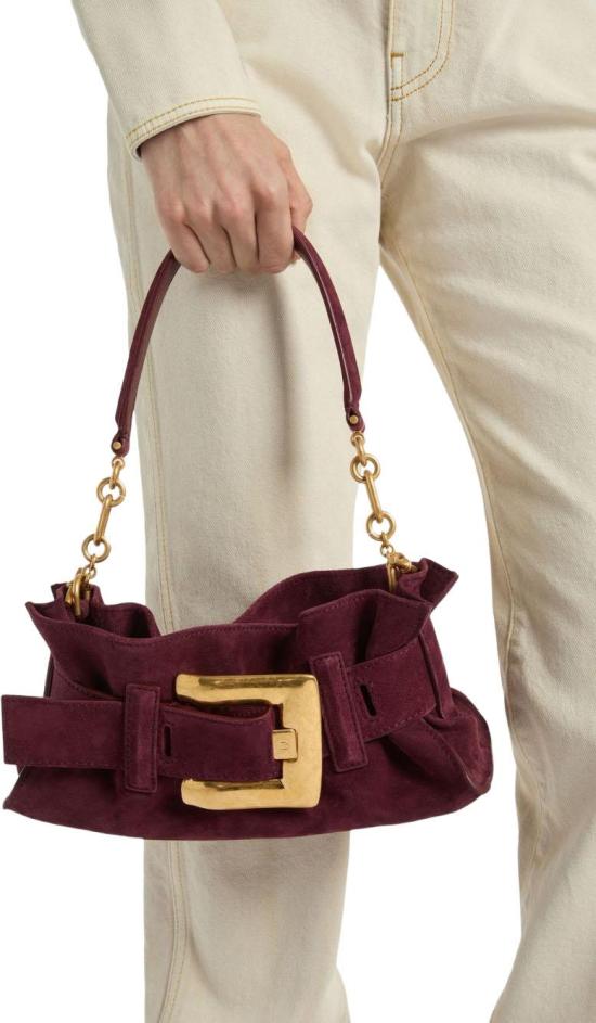 26FW 발망 숄더백 HN1AE994LSDD3GN MAROON - BALMAIN