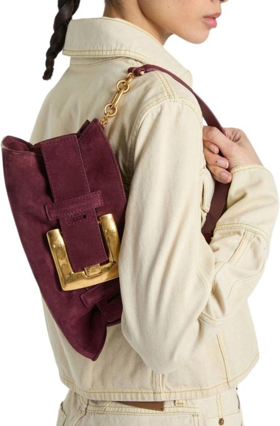 26FW 발망 숄더백 HN1AE994LSDD3GN MAROON - BALMAIN