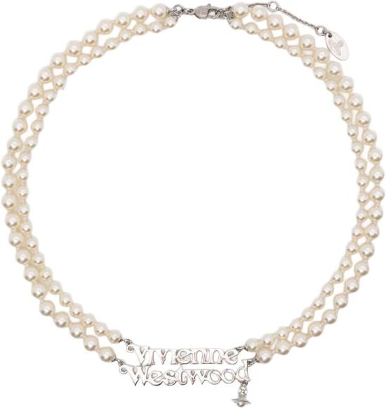 26SS 비비안웨스트우드 아멜리아 더블 스트랩 펄 목걸이 6301013XP118 WHITE