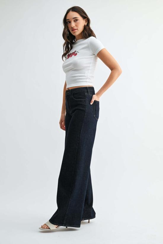  저스트 블랙 데님 스트레이트 팬츠 BP435J CREAM - JUST BLACK DENIM
