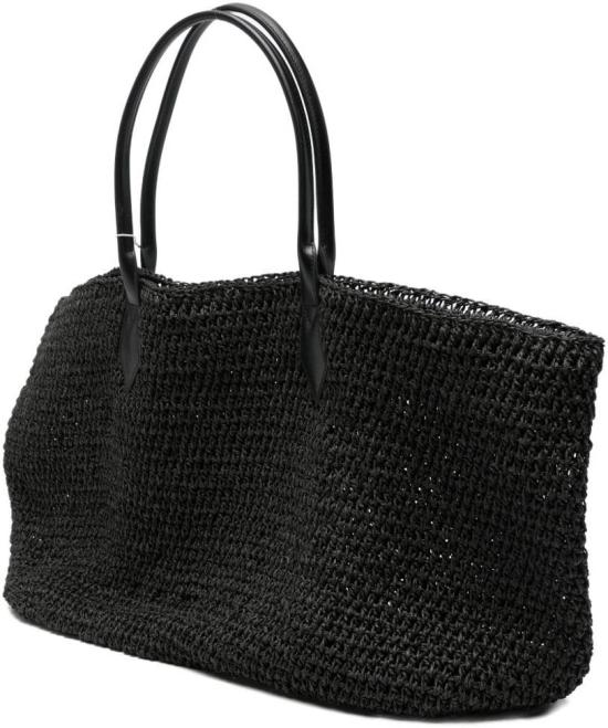 26SS 비비안웨스트우드 로고 메탈 가죽 토트백 4D01000NUW01GTN401 BLACK - VIVIENNE WESTWOOD