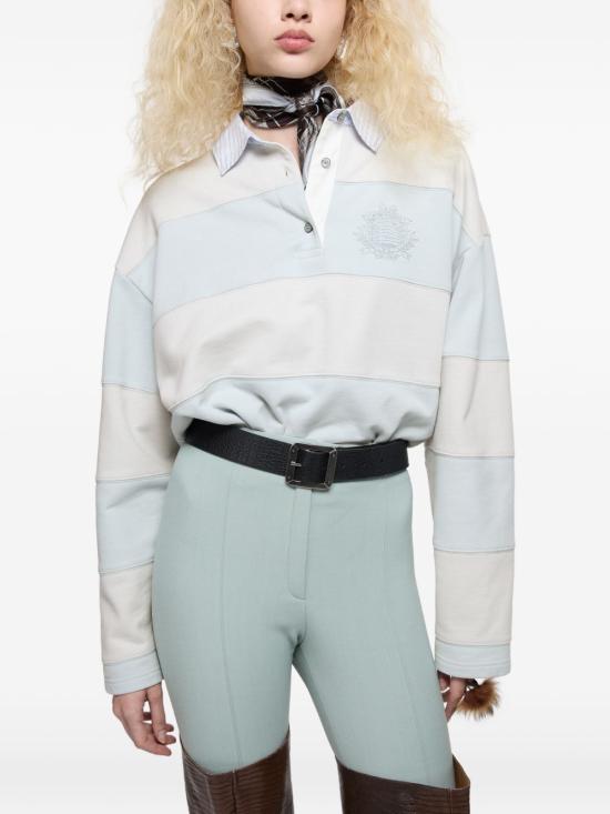 26FW 아크네 스튜디오 스트라이프 폴로 스웨트셔츠 AI0190 AYG LIGHT BLUE - ACNE STUDIOS