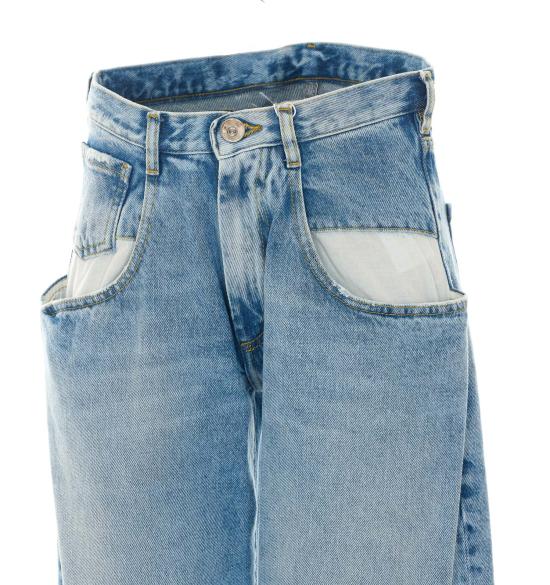 26FW 마르지엘라 컨트래스티드 포켓 스트레이트 진 S51LA0052 S30513470 Blue - MAISON MARGIELA