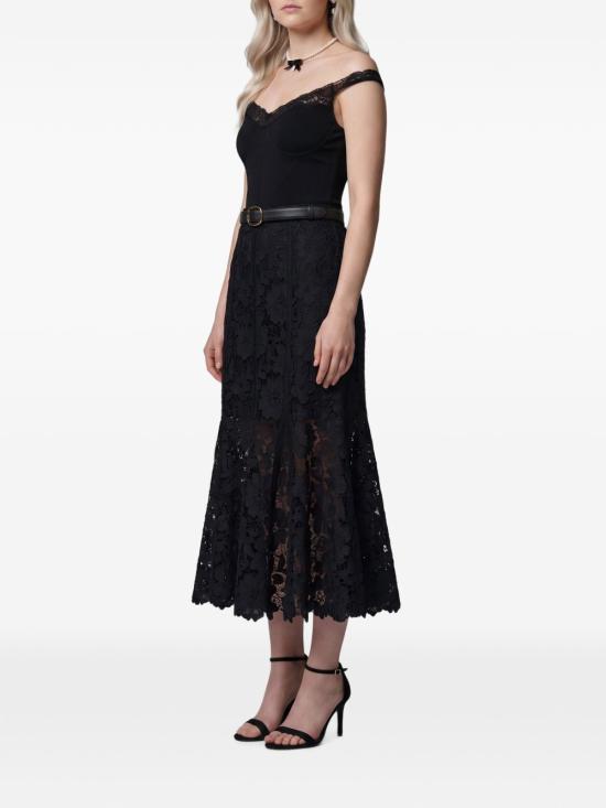 26FW 셀프 포트레이트 미디 스커트 AW26 049MSK B BLACK - SELF PORTRAIT