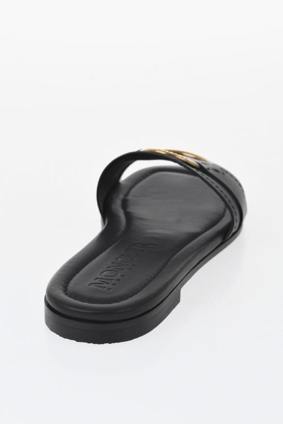  몽클레어 벨 카프 레더 로고 링 샌들 4C00160 M4097 999 29 Black - MONCLER
